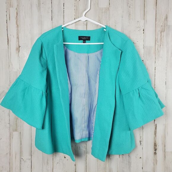 Talbots Blazer Jacket Aqua Blue Size 16 wp - Picture 1 of 9